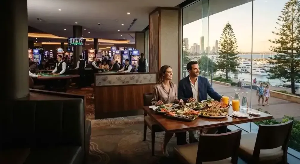 Terrace event at dusk